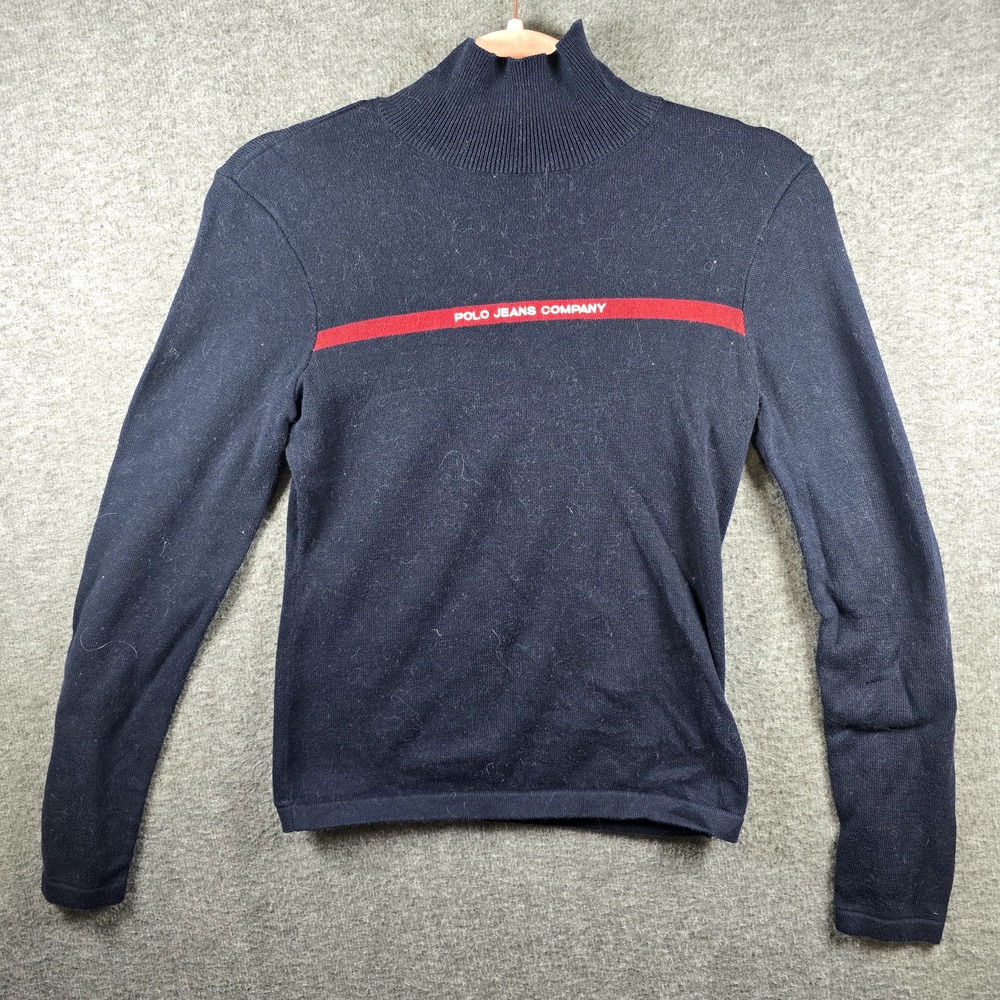 VTG Polo Jeans CO Ralph Lauren Men Navy Blue Sweater‎ No Size (See Measurements)